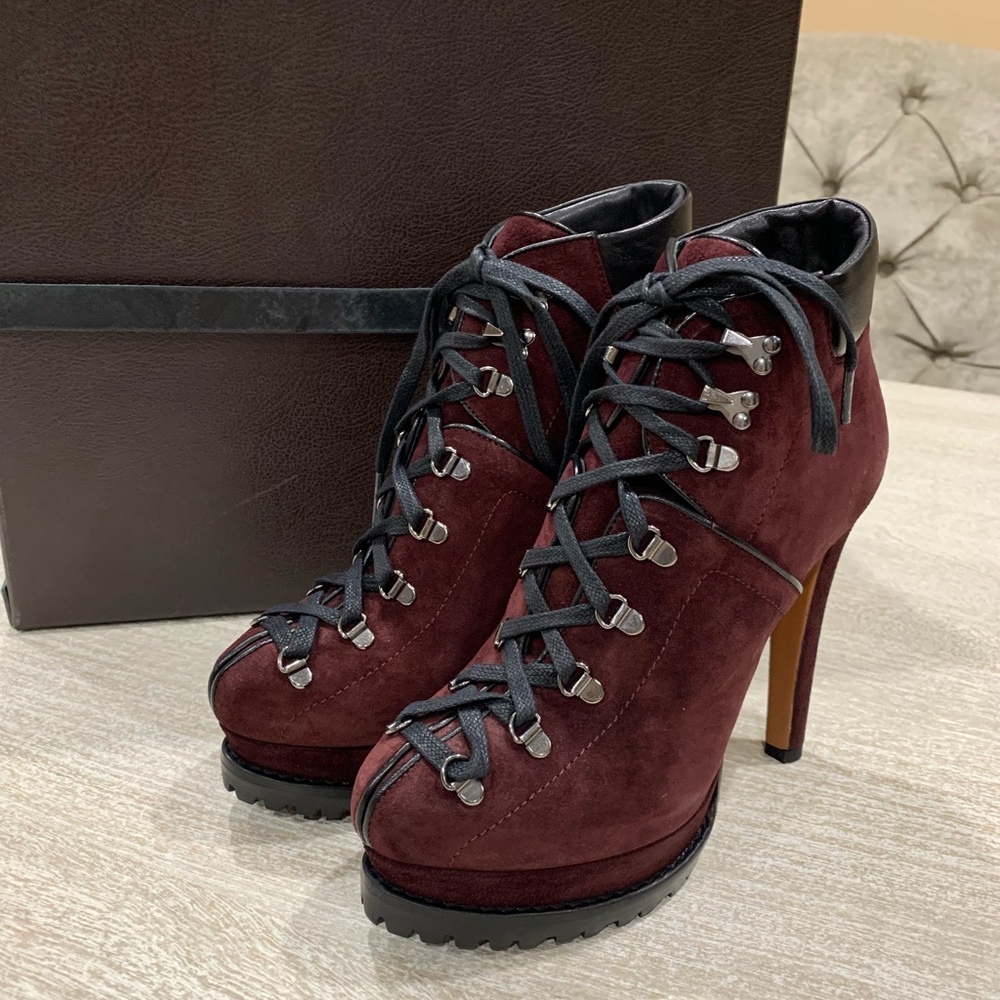 Alaia suede and leather booties